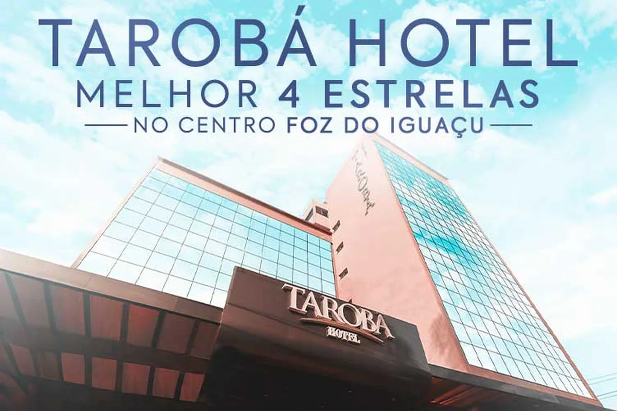 Fachada do Tarobá Hotel em Foz do Iguaçu